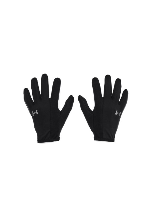Чоловічі чорні рукавиці UA Storm Run Liner Gloves для бігу з технологією Tech Touch на пальцях