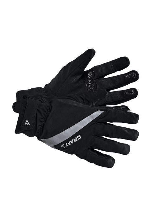 Чорні водонепроникні велосипедні рукавички CRAFT Rain Glove 2.0 з силіконовим зчепленням