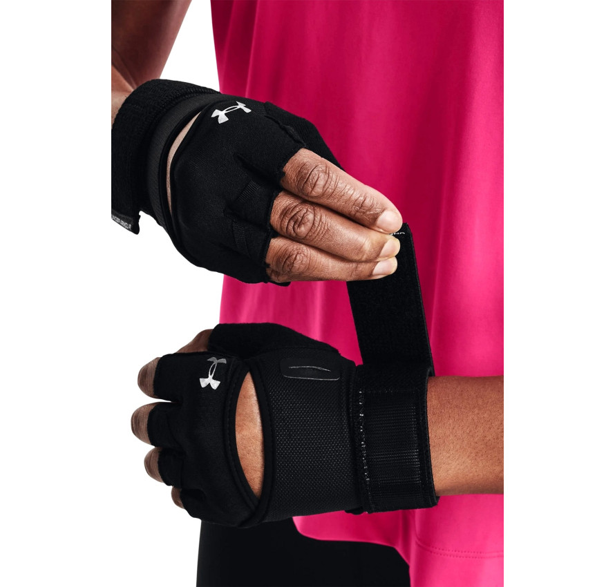 Чорні жіночі рукавиці Under Armour для важкої атлетики зі шкіряною долонею - фото 3