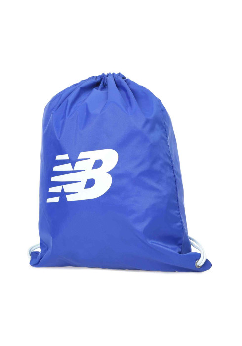Блакитна спортивна сумка-мішок New Balance CINCH SACK LAB91039UVB з логотипом, для тренувань.