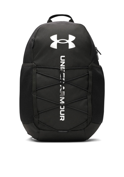 Чорний спортивний рюкзак Under Armour Hustle Sport 6.0 Backpack з еластичною шнурівкою спереду