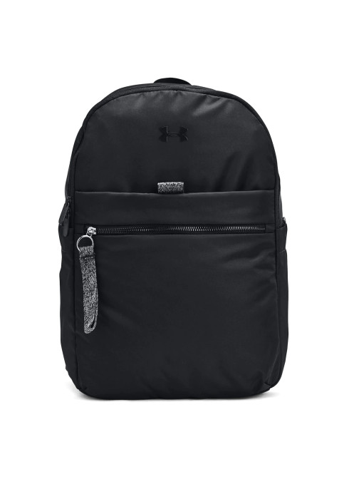Чорний рюкзак Under Armour Studio Campus Backpack 1384675, вид спереду та збоку, з відділенням для ноутбука 15"