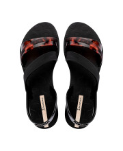 Жіночі чорні сандалі Ipanema Vibrant Sandal Fem з ремінцем з черепаховим принтом вид зверху