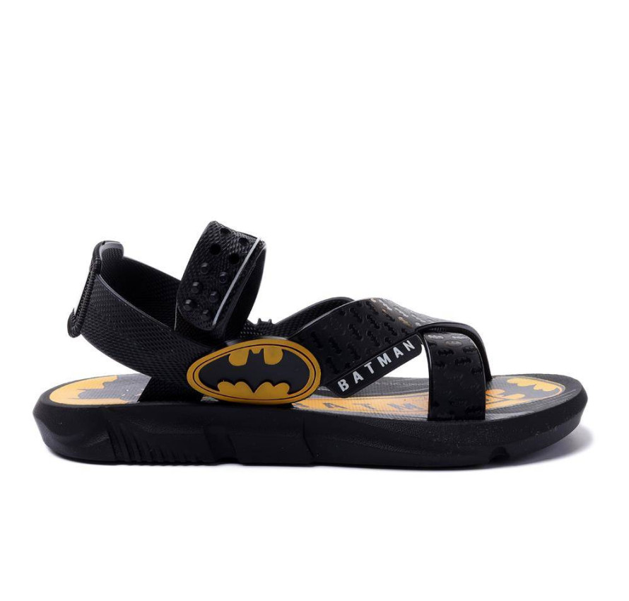 Дитячі чорні сандалії Ipanema Batman з жовтим логотипом - фото 3