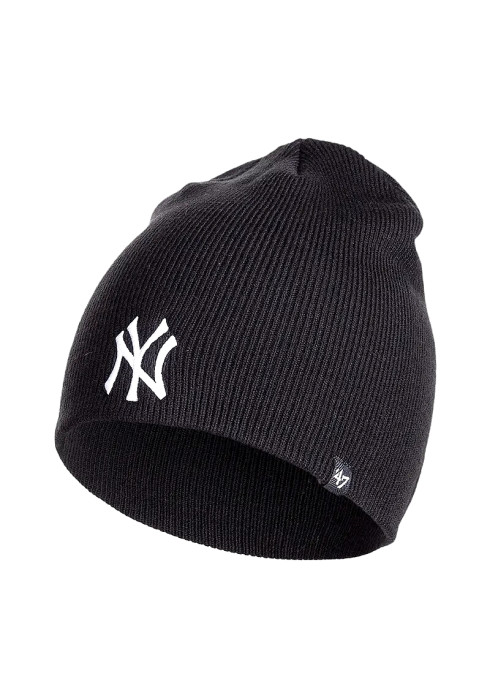 Фанатська шапка '47 NY Yankees чорного кольору з білою вишитою емблемою