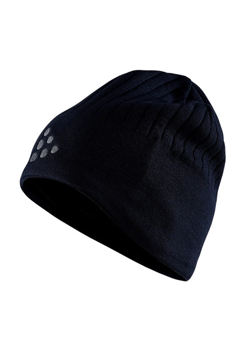 Шапка CRAFT ADV Windblock Knit Hat оливкового, чорного, білого та темно-синього кольору з вітростійкою вставкою спереду