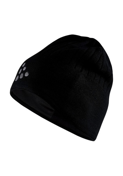 Шапка CRAFT ADV Windblock Knit Hat оливкового, чорного, білого та темно-синього кольору з вітростійкою вставкою спереду