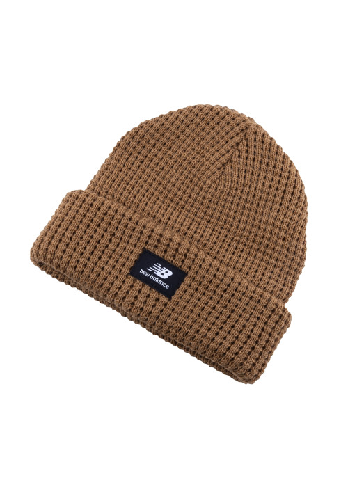Шапка New Balance Waffle Knit Cuffed чорного, білого та коричневого кольору з вафельною в'язкою