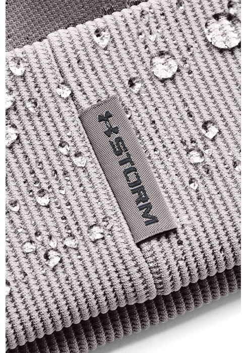 Жіноча шапка Under Armour Storm Fleece сірого кольору з водовідштовхувальною технологією - фото 2