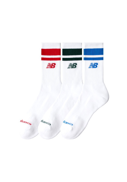 Білі спортивні шкарпетки New Balance Everyday Stripe Midcalf з кольоровими смужками - фото 2