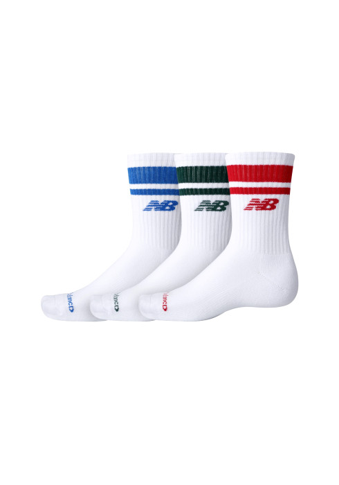 Білі спортивні шкарпетки New Balance Everyday Stripe Midcalf з кольоровими смужками