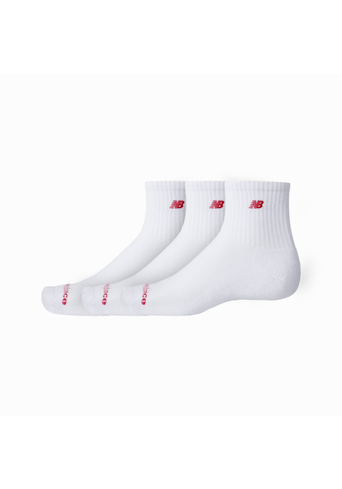Білі, сірі та червоні шкарпетки New Balance Patch Logo Ankle з вишитим логотипом