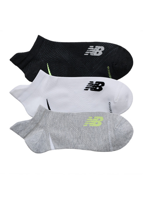 Білі, чорні та сірі бігові шкарпетки New Balance Running Repreve з чорним логотипом - фото 2
