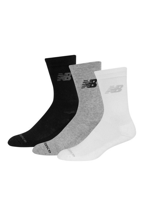 Комплект з трьох пар шкарпеток New Balance Performance Cotton чорного, сірого та білого кольорів