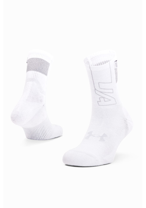 Білі бігові шкарпетки Under Armour ArmourDry Run Mid-Crew з технологією швидкого висихання