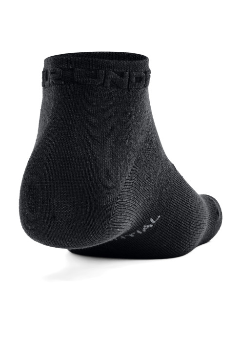 Набір із трьох пар низьких спортивних шкарпеток Under Armour Essential Low Cut у чорному та білому кольорах - фото 2