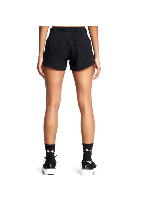 Жіночі спортивні шорти UA Launch Pro 3'' Shorts чорного кольору. Модель має ультралегку еластичну тканину, 3-дюймовий внутрішній шов, вбудовані трикотажні труси та центральну кишеню на блискавці ззаду. Магазин LikeSport. - фото 2