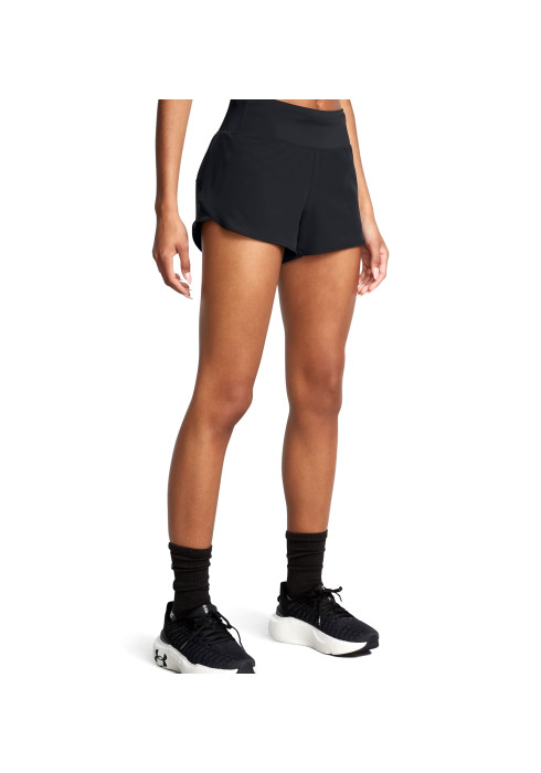 Жіночі спортивні шорти UA Launch Pro 3'' Shorts чорного кольору. Модель має ультралегку еластичну тканину, 3-дюймовий внутрішній шов, вбудовані трикотажні труси та центральну кишеню на блискавці ззаду. Магазин LikeSport.
