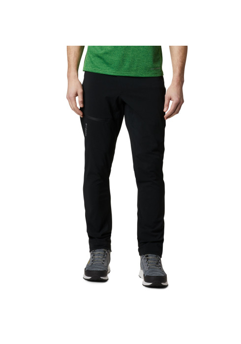 Чоловік у зеленому лонгсліві та чорних трекінгових штанах Columbia Titan Pass Omni-Shield студійний вигляд спереду