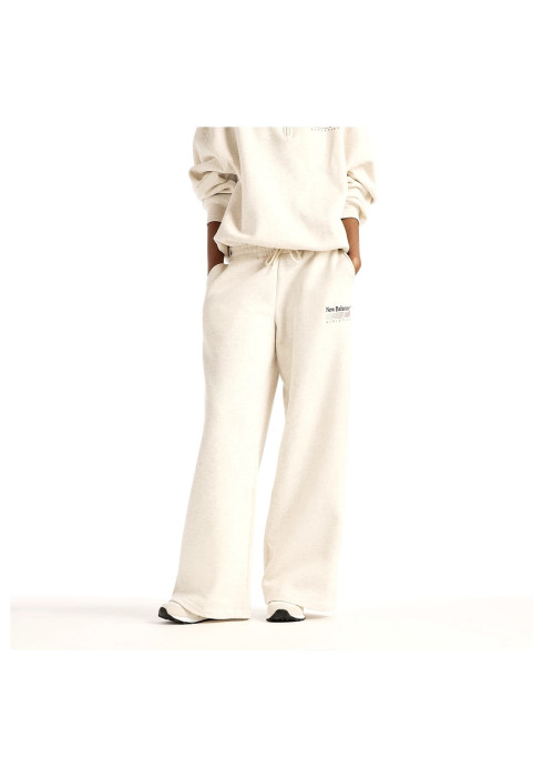 Жіночі молочні флісові штани New Balance Trackside Fleece, вигляд спереду