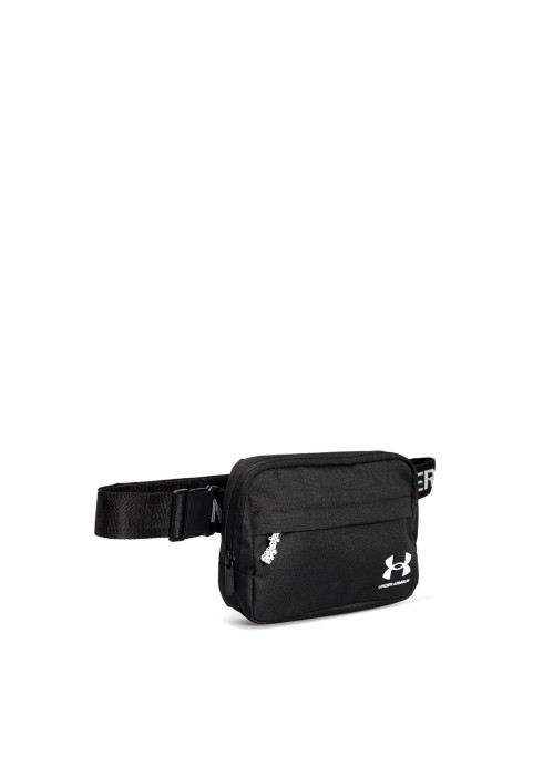 Сумка на пояс Under Armour Loudon Waist Bag Xbody чорного кольору, вигляд збоку під кутом