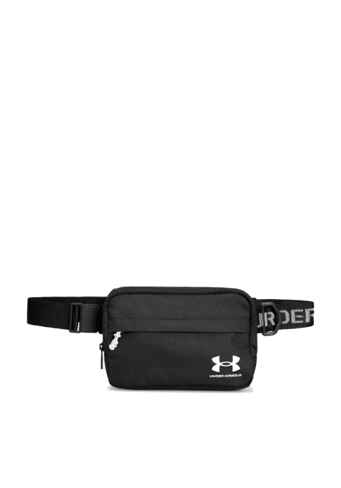 Чорна сумка на пояс Under Armour Loudon Waist Bag Xbody з логотипом бренду, вигляд спереду
