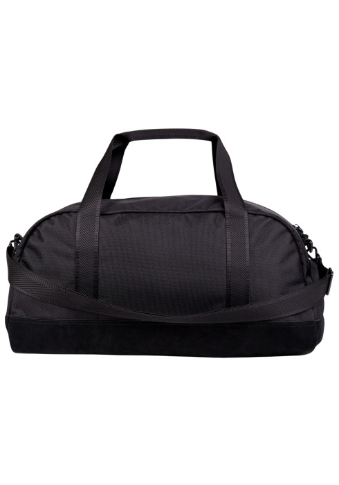 Дорожня сумка New Balance Legacy Icon Duffel Bag чорного кольору, вид спереду, збоку та з демонстрацією відділень. - фото 2
