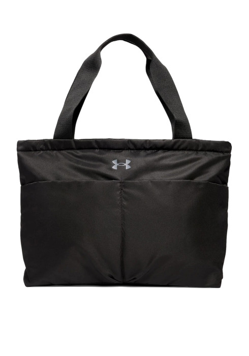 Чорна жіноча спортивна сумка Under Armour Studio Lite Tote з фронтальною кишенею, вигляд спереду