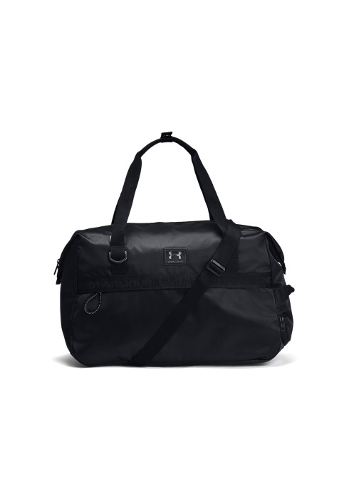 Чорна жіноча спортивна сумка Under Armour Studio Duffle, водонепроникна, з ременем для йога-килимка