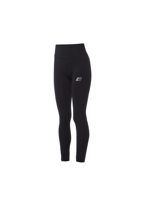 Жіночі бавовняні тайтси New Balance Sport Cotton арт. WP33503BK чорного кольору на білому тлі спереду