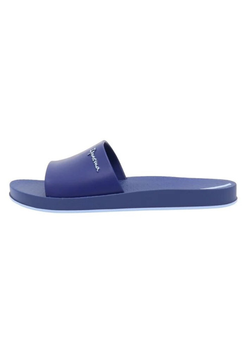 Сині сланці Ipanema Slide Unisex з білим логотипом, бічний профіль