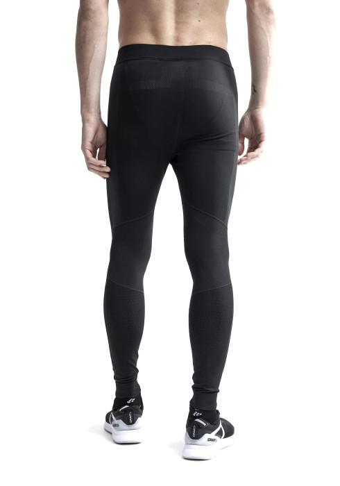 Чоловічі чорні термоштани Craft Active Intensity Pants вид ззаду на білому тлі