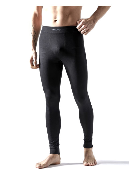 Чоловічі чорні термоштани Craft Active Intensity Pants з брендовим поясом на моделі