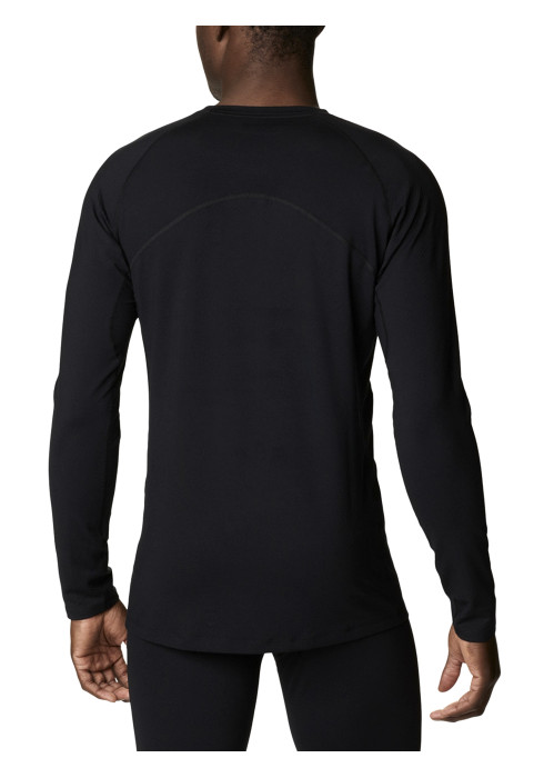 Чоловіча чорна термокофта Columbia Omni-Heat Infinity Knit LS Crew вид ззаду на білому тлі