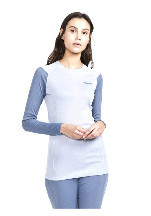Термобілизна жіноча комплект CRAFT CORE WARM BASELAYER SET W арт. 1909708-362909 блакитного кольору на моделі спереду