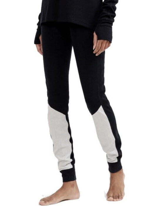 Термобілизна жіноча штани CRAFT ADV NORDIC WOOL PANT W арт. 1911150-999914 чорного кольору з білими вставками на моделі