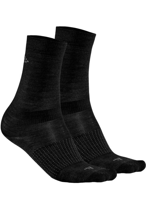 Набір із двох пар чорних вовняних термошкарпеток CRAFT 2-Pack Wool Liner Sock