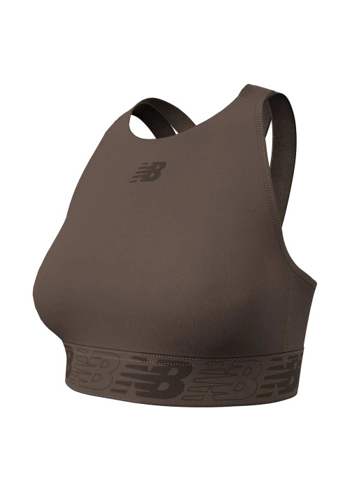 Жіночий спортивний топ-бра New Balance Relentless Crop Bra арт. WB31175DUO коричневого кольору у півоберта