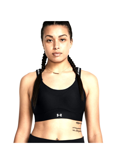 Жіночий спортивний топ-бра Under Armour Infinity 2.0 High арт. 1384112-001 чорного кольору на моделі спереду