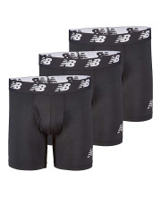 Набір із трьох чоловічих чорних боксерів New Balance Mens Premium 6" Boxer Brief з логотипами на резинці