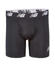 Чоловічі чорні труси-боксери New Balance Mens Premium 6" Boxer Brief з широким брендованим поясом