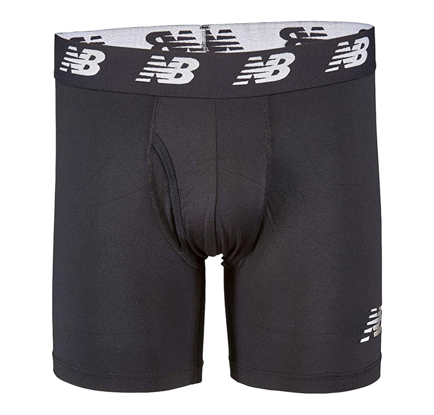 Чоловічі чорні труси-боксери New Balance Mens Premium 6" Boxer Brief з широким брендованим поясом