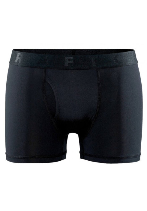 Набір чоловічих чорних трусів-боксерів Craft Core Dry Boxer 3-Inch з фірмовим брендованим поясом