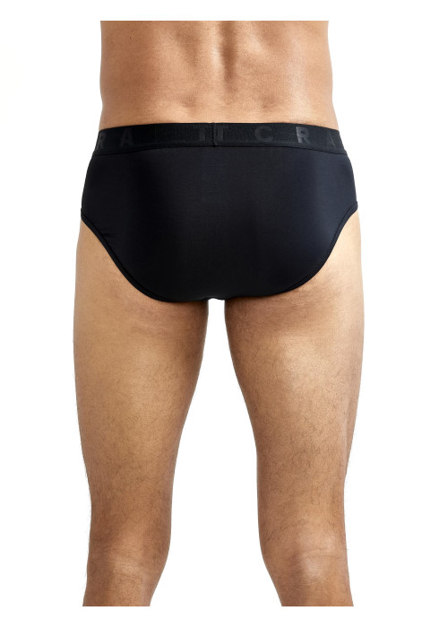 Чоловічі чорні труси-сліпи Craft Core Dry Brief вид ззаду на тілі з еластичною резинкою