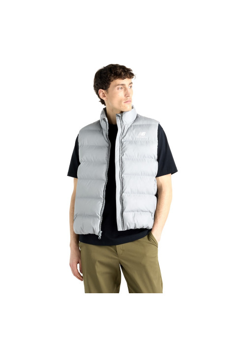 Чоловічий сірий дутий жилет New Balance Boston Puffer Vest, вигляд спереду